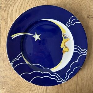 Vintage Fitz and Floyd Blue Stardust Moon Stars Celestial Salad Plate
